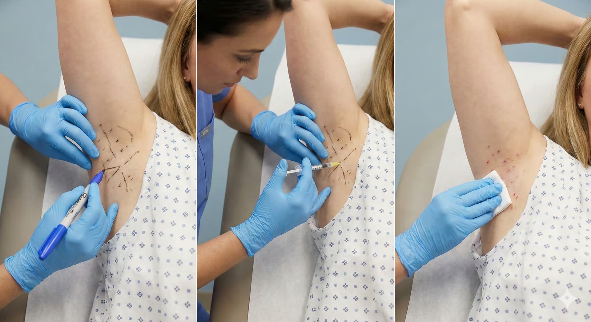 Processus de traitement de la transpiration par toxine botulique