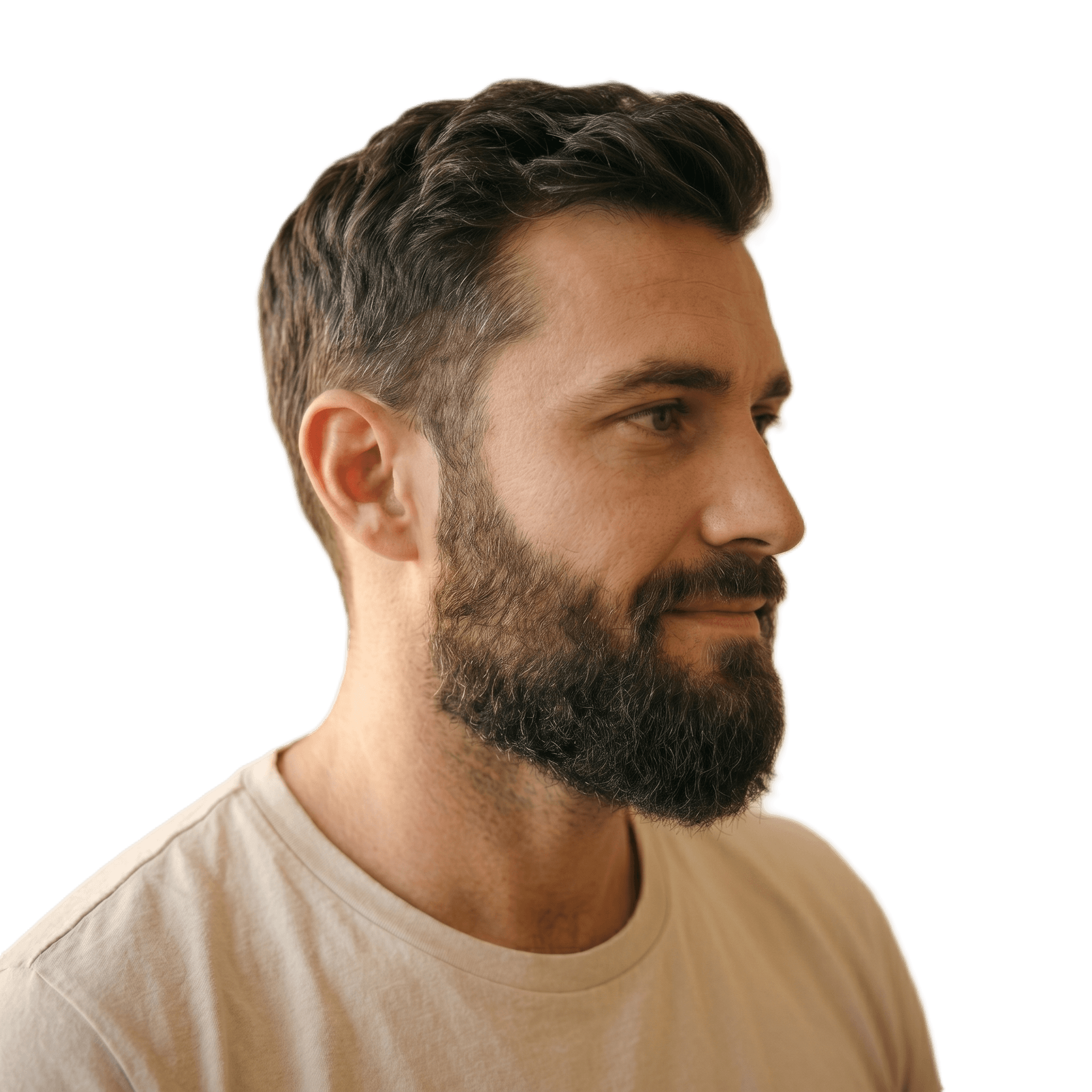 Résultat greffe de barbe dense et naturelle